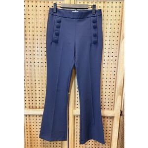Paulie‎ Abs Narhac Wide Leg Pants Navy Blue High Waist Sailor Button T 36